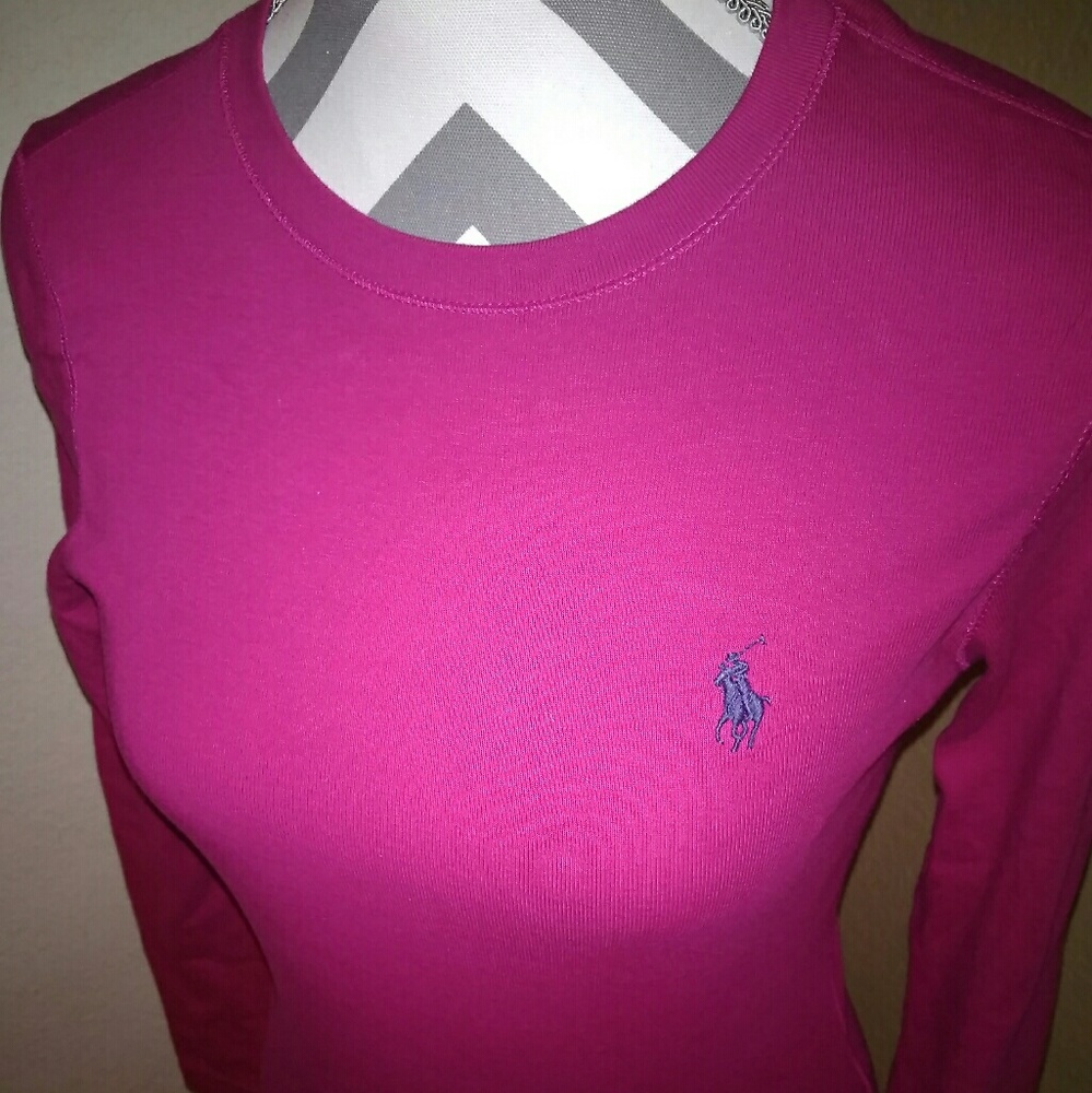 Ralph Lauren Long Sleeve Top Polo Pink